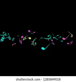 Musical Signs. Modern Background with Notes. Vector Element for Musical Poster, Banner, Advertising, Card. Minimalistic Simple Background.
