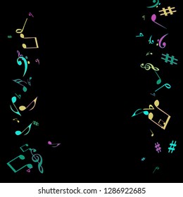 Musical Signs. Modern Background with Notes. Vector Element for Musical Poster, Banner, Advertising, Card. Minimalistic Simple Background.
