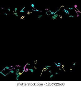 Musical Signs. Modern Background with Notes. Vector Element for Musical Poster, Banner, Advertising, Card. Minimalistic Simple Background.
