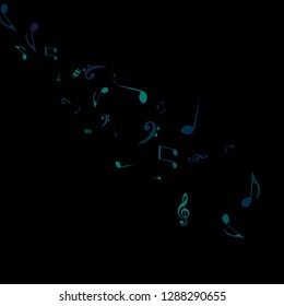 Musical Signs. Modern Background with Notes. Vector Element for Musical Poster, Banner, Advertising, Card. Minimalistic Simple Background.
