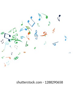 Musical Signs. Modern Background with Notes. Vector Element for Musical Poster, Banner, Advertising, Card. Minimalistic Simple Background.
