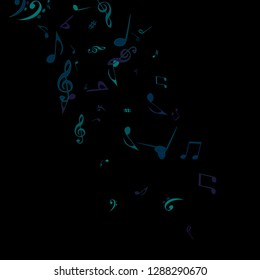 Musical Signs. Modern Background with Notes. Vector Element for Musical Poster, Banner, Advertising, Card. Minimalistic Simple Background.
