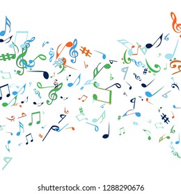 Musical Signs. Modern Background with Notes. Vector Element for Musical Poster, Banner, Advertising, Card. Minimalistic Simple Background.
