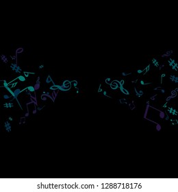 Musical Signs. Modern Background with Notes. Vector Element for Musical Poster, Banner, Advertising, Card. Minimalistic Simple Background.
