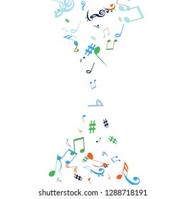Musical Signs. Modern Background with Notes. Vector Element for Musical Poster, Banner, Advertising, Card. Minimalistic Simple Background.
