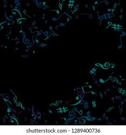 Musical Signs. Modern Background with Notes. Vector Element for Musical Poster, Banner, Advertising, Card. Minimalistic Simple Background.
