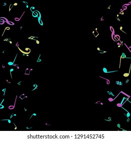Musical Signs. Modern Background with Notes. Vector Element for Musical Poster, Banner, Advertising, Card. Minimalistic Simple Background.
