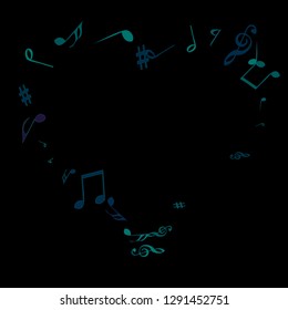 Musical Signs. Modern Background with Notes. Vector Element for Musical Poster, Banner, Advertising, Card. Minimalistic Simple Background.
