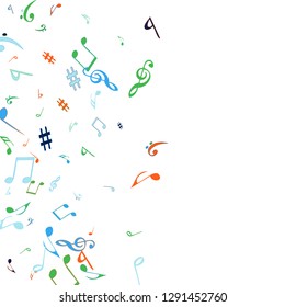 Musical Signs. Modern Background with Notes. Vector Element for Musical Poster, Banner, Advertising, Card. Minimalistic Simple Background.
