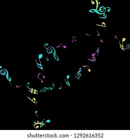 Musical Signs. Modern Background with Notes. Vector Element for Musical Poster, Banner, Advertising, Card. Minimalistic Simple Background.
