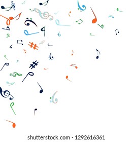 Musical Signs. Modern Background with Notes. Vector Element for Musical Poster, Banner, Advertising, Card. Minimalistic Simple Background.
