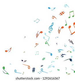 Musical Signs. Modern Background with Notes. Vector Element for Musical Poster, Banner, Advertising, Card. Minimalistic Simple Background.
