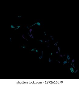 Musical Signs. Modern Background with Notes. Vector Element for Musical Poster, Banner, Advertising, Card. Minimalistic Simple Background.
