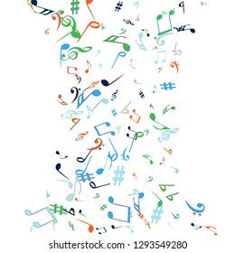 Musical Signs. Modern Background with Notes. Vector Element for Musical Poster, Banner, Advertising, Card. Minimalistic Simple Background.
