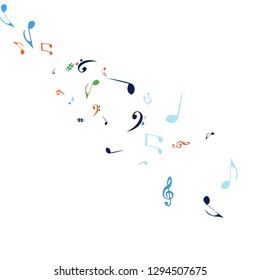 Musical Signs. Modern Background with Notes. Vector Element for Musical Poster, Banner, Advertising, Card. Minimalistic Simple Background.
