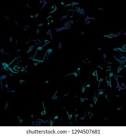 Musical Signs. Modern Background with Notes. Vector Element for Musical Poster, Banner, Advertising, Card. Minimalistic Simple Background.
