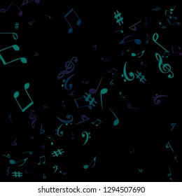 Musical Signs. Modern Background with Notes. Vector Element for Musical Poster, Banner, Advertising, Card. Minimalistic Simple Background.
