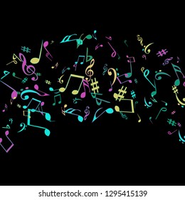 Musical Signs. Modern Background with Notes. Vector Element for Musical Poster, Banner, Advertising, Card. Minimalistic Simple Background.
