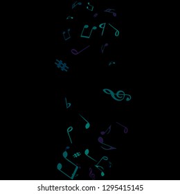 Musical Signs. Modern Background with Notes. Vector Element for Musical Poster, Banner, Advertising, Card. Minimalistic Simple Background.
