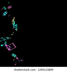 Musical Signs. Modern Background with Notes. Vector Element for Musical Poster, Banner, Advertising, Card. Minimalistic Simple Background.
