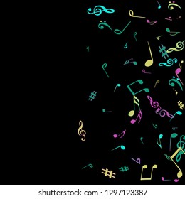 Musical Signs. Modern Background with Notes. Vector Element for Musical Poster, Banner, Advertising, Card. Minimalistic Simple Background.
