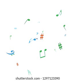 Musical Signs. Modern Background with Notes. Vector Element for Musical Poster, Banner, Advertising, Card. Minimalistic Simple Background.

