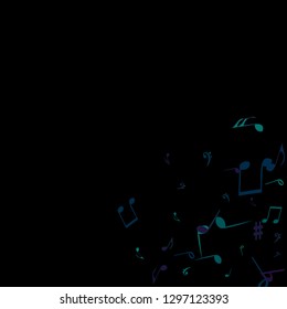 Musical Signs. Modern Background with Notes. Vector Element for Musical Poster, Banner, Advertising, Card. Minimalistic Simple Background.
