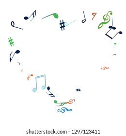 Musical Signs. Modern Background with Notes. Vector Element for Musical Poster, Banner, Advertising, Card. Minimalistic Simple Background.
