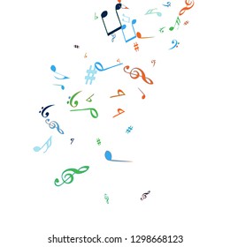 Musical Signs. Modern Background with Notes. Vector Element for Musical Poster, Banner, Advertising, Card. Minimalistic Simple Background.
