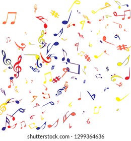 Musical Signs. Modern Background with Notes. Vector Element for Musical Poster, Banner, Advertising, Card. Minimalistic Simple Background.
