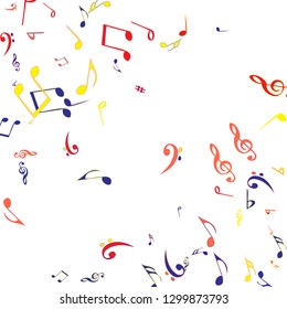 Musical Signs. Modern Background with Notes. Vector Element for Musical Poster, Banner, Advertising, Card. Minimalistic Simple Background.
