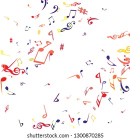 Musical Signs. Modern Background with Notes. Vector Element for Musical Poster, Banner, Advertising, Card. Minimalistic Simple Background.
