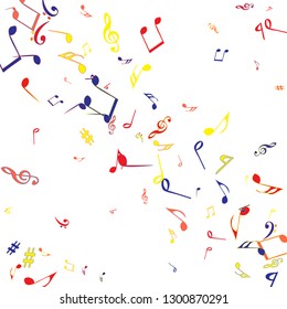 Musical Signs. Modern Background with Notes. Vector Element for Musical Poster, Banner, Advertising, Card. Minimalistic Simple Background.

