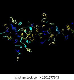 Musical Signs. Modern Background with Notes. Vector Element for Musical Poster, Banner, Advertising, Card. Minimalistic Simple Background.

