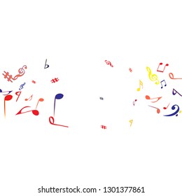 Musical Signs. Modern Background with Notes. Vector Element for Musical Poster, Banner, Advertising, Card. Minimalistic Simple Background.
