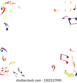 Musical Signs. Modern Background with Notes. Vector Element for Musical Poster, Banner, Advertising, Card. Minimalistic Simple Background.
