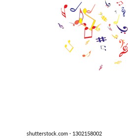 Musical Signs. Modern Background with Notes. Vector Element for Musical Poster, Banner, Advertising, Card. Minimalistic Simple Background.
