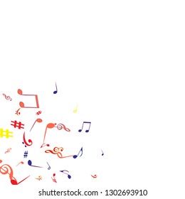 Musical Signs. Modern Background with Notes. Vector Element for Musical Poster, Banner, Advertising, Card. Minimalistic Simple Background.

