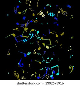Musical Signs. Modern Background with Notes. Vector Element for Musical Poster, Banner, Advertising, Card. Minimalistic Simple Background.
