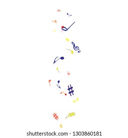Musical Signs. Modern Background with Notes. Vector Element for Musical Poster, Banner, Advertising, Card. Minimalistic Simple Background.
