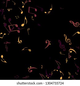 Musical Signs. Modern Background with Notes. Vector Element for Musical Poster, Banner, Advertising, Card. Minimalistic Simple Background.
