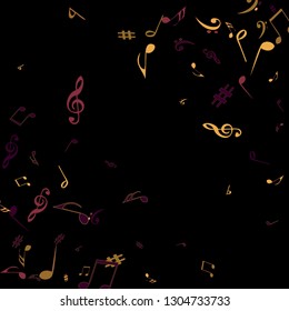Musical Signs. Modern Background with Notes. Vector Element for Musical Poster, Banner, Advertising, Card. Minimalistic Simple Background.

