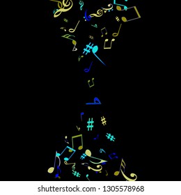 Musical Signs. Modern Background with Notes. Vector Element for Musical Poster, Banner, Advertising, Card. Minimalistic Simple Background.

