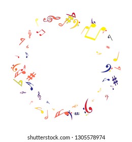 Musical Signs. Modern Background with Notes. Vector Element for Musical Poster, Banner, Advertising, Card. Minimalistic Simple Background.
