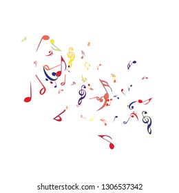 Musical Signs. Modern Background with Notes. Vector Element for Musical Poster, Banner, Advertising, Card. Minimalistic Simple Background.
