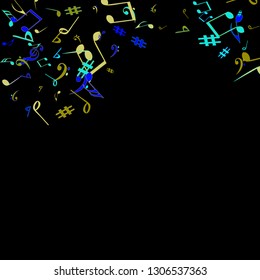 Musical Signs. Modern Background with Notes. Vector Element for Musical Poster, Banner, Advertising, Card. Minimalistic Simple Background.
