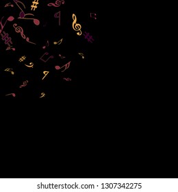 Musical Signs. Modern Background with Notes. Vector Element for Musical Poster, Banner, Advertising, Card. Minimalistic Simple Background.
