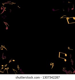 Musical Signs. Modern Background with Notes. Vector Element for Musical Poster, Banner, Advertising, Card. Minimalistic Simple Background.
