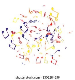 Musical Signs. Modern Background with Notes. Vector Element for Musical Poster, Banner, Advertising, Card. Minimalistic Simple Background.
