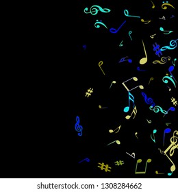 Musical Signs. Modern Background with Notes. Vector Element for Musical Poster, Banner, Advertising, Card. Minimalistic Simple Background.
